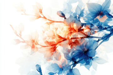 Poster - Creating a sweet botanical scene of plump flower buds and rounded leaf clusters in soft pastel colors nature floral art asymmetrical radial design