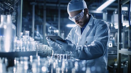 Aufkleber - Engineer overseeing new industrial machine in factory high-tech environment innovative technology industrial viewpoint