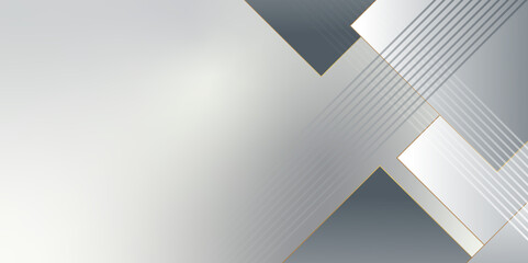 Poster - Simple Grey, blue Silver Box Rectangle abstract Background. Space futuristic design concept. Modern gradient background. layer element vector for presentation design template. Vector illustration.
