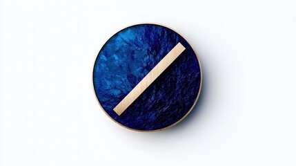 Poster - A blue and white circle with a wooden stick in the middle
