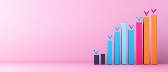 Poster - business growth metrics office infographic modern workspace eye-level progress and performance analy