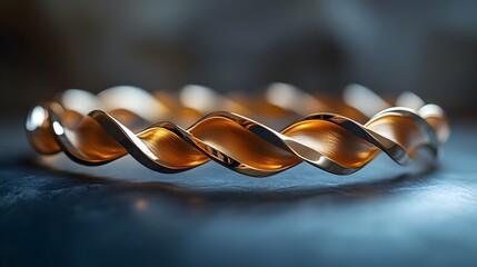 Poster - A close up of a minimalist gold tiara with smooth polished surfaces highlighting its simple yet sophisticated curves and showcasing its elegant luxurious and high end design