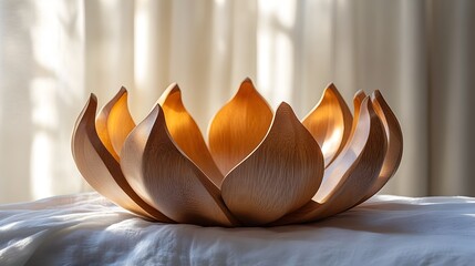 Poster - Minimalist Wooden Crown with Smooth Curves and Simple Elegance   A Stunning Natural Accessory for Design Decor and Fashion