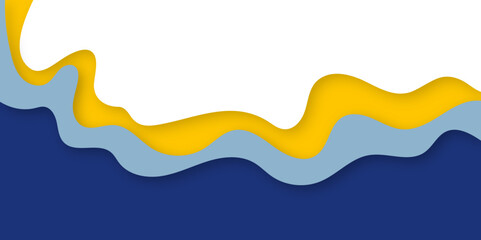 Poster - Modern wavy shape business background in paper cut style.