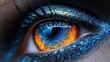 © Nastya - Close-up of a sparkling eye with vibrant colors and glitter