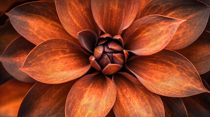 Wall Mural - Beautiful close-up of a vibrant orange flower showcasing intricate petal details