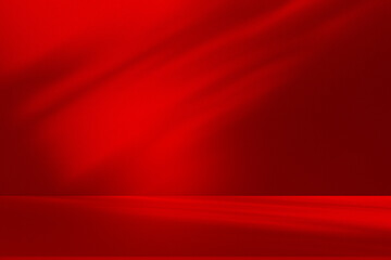 Aufkleber - Wall interior background, studio and backdrops show products.with shadow from window color Red background for text insertion and presentation product
