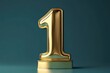 © khalid_spk - Golden number one trophy metallic 3D numeral shiny award first place symbol polished brass finish