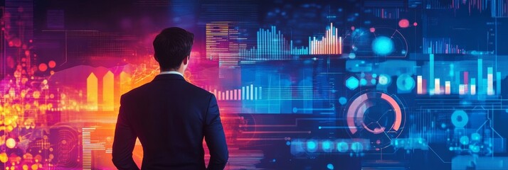 Aufkleber - Exploring the Digital Landscape of Data Analytics in a Modern Business Environment During Late Evening Hours
