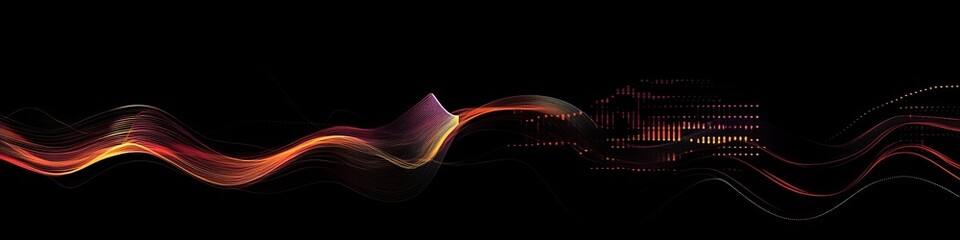 Poster - Vibrant Waves of Light Dance Through the Darkness, Creating a Mesmerizing Visual Symphony of Colors and Patterns in This Dynamic Abstract Artwork