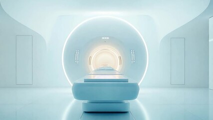 Poster - high-tech medical facility with futuristic design showcasing ai integration and advanced imaging tec