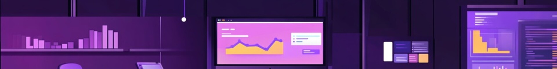 Aufkleber - Data Analysis in a Modern Workspace With Vibrant Visuals and Dynamic Graphs