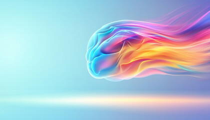 Poster - Colorful abstract brain illustration with flowing lines and vibrant hues