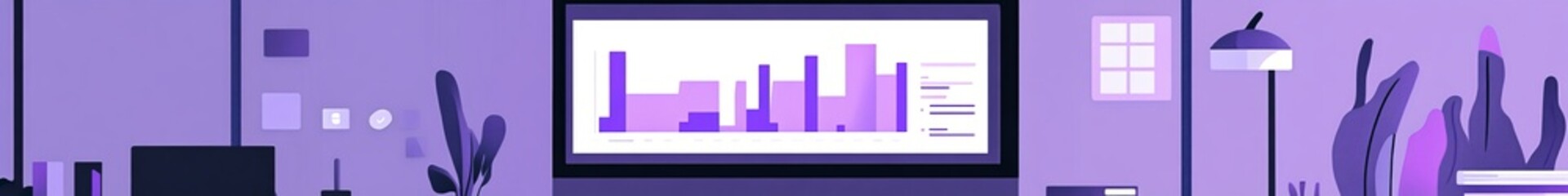 Aufkleber - Exploring Data Visualization Techniques in a Modern Workspace Filled With Purple Accents and Inspiring Technology, Fostering Creativity and Productivity During the Day