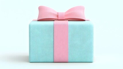 Poster - Elegant and Delicate 3D of a Pastel Colored Gift Box with a Decorative Bow Perfect for Valentine s Day or Other Special Occasions