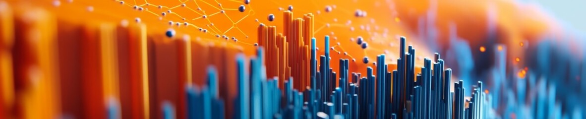 Aufkleber - Vibrant Colors Intertwine to Depict a Dynamic Visualization of Data Trends Within a Modern Digital Landscape