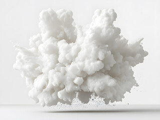 Poster - Dramatic cloud explosion studio setting 3d render minimalist environment close-up view visual impact for creative projects