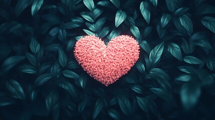 Poster - Glowing heart of shimmering fairy dust floating in a mystical enchanted dark forest setting  Ethereal fantasy romance concept 3D digital