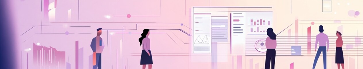 Poster - Exploring Technological Innovations and Data Analytics in a Modern Workspace During a Collaborative Brainstorming Session at a Creative Hub