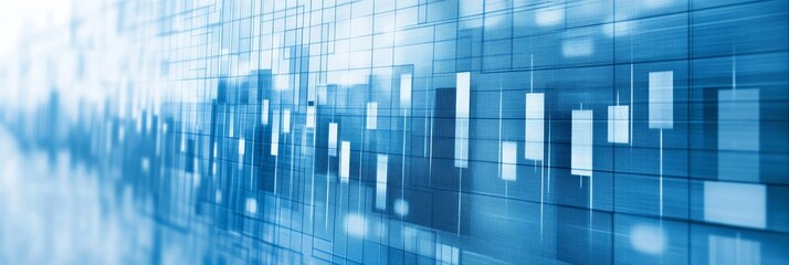 Aufkleber - Abstract Representation of Financial Data and Trading Statistics in Vibrant Blue Tones Showcasing Market Analysis and Data Visualization Techniques