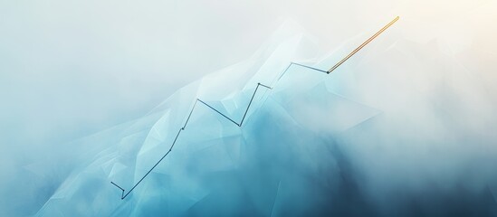 Poster - Dynamic Ascent of a Financial Graph Against a Misty Backdrop, Symbolizing Growth and Opportunity in a Modern Economic Landscape at Dawn
