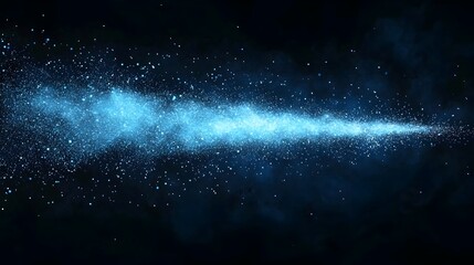 Poster - Closeup shot of fine dust particles suspended in the air illuminated by a soft glowing beam of light creating a serene and ethereal visual representation of air and cleanliness