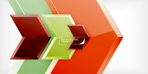 Aufkleber - Vector 3d arrow techno design template