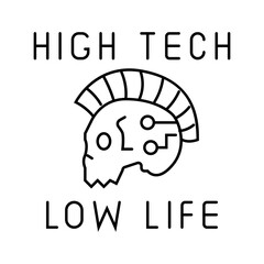 Wall Mural - high tech low life cyberpunk line icon vector. high tech low life cyberpunk sign. isolated contour symbol black illustration