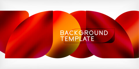 Aufkleber - Color geometric shapes background shadow circles