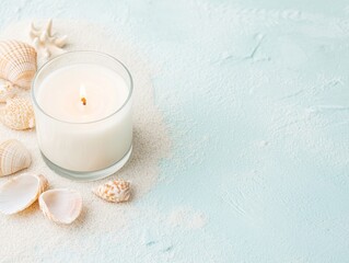 Poster - Coastal Candle Day Centerpiece Relaxing Seashell Decor for Candle Day, Christmas, Thanksgiving