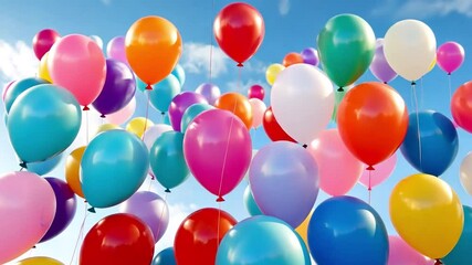 Aufkleber - Colorful Balloons Floating in Blue Sky 