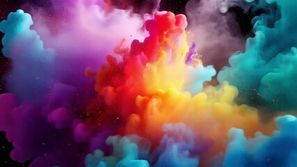 Poster - Abstract Art: A vibrant explosion of color, capturing the essence of creativity and artistic expression. The abstract composition showcases a mesmerizing interplay of hues.