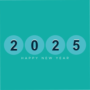 happy new year 2025 text design template. new year symbol illustration sign