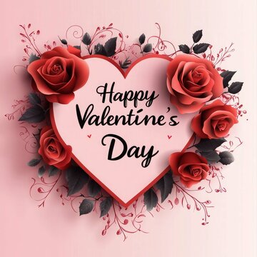 Happy Valentines Day Celebrating Love and Romance with Passionate Red Roses