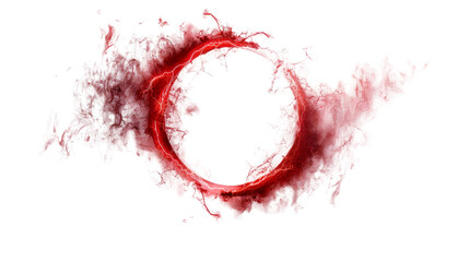Poster - red abstract ring particle effect, swirling particles visual effect layer overlay isolated on a transparent background