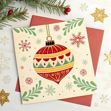 christmas and new-year background with ornament