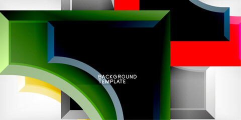 Poster - Geometric design abstract background - circles and triangles