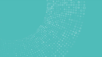 Poster - Minimal tech blue halftones dotted circles abstract background