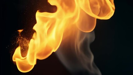 Aufkleber - Fiery Blaze: Abstract inferno, dynamic flames, intense heat, burning fire, energy, power, vibrant, fiery, hot, abstract, dark background, texture, design, element, graphic, wallpaper, background.