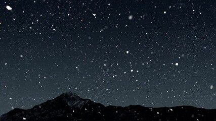 Wall Mural - winter christmas background with falling snow at night