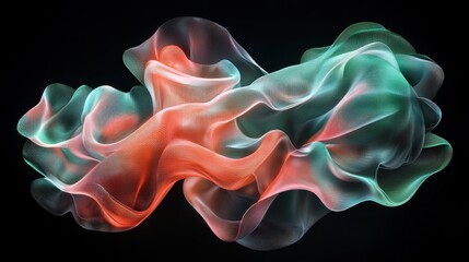 Poster - Visually Striking 3D Abstract Artwork with Fluid Shapes and Dynamic Waves in Vibrant Colors