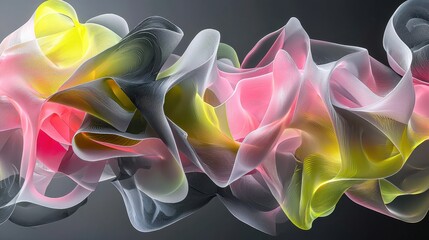 Poster - Striking 3D Abstract Artwork with Flowing Colors and Fluid Forms in a Visually Engaging Design
