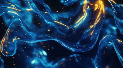 Poster - Visually Striking 3D Abstract Artwork Featuring Fluid Motion and Dynamic Light Effects