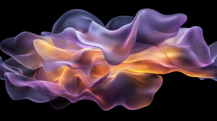 Poster - Visually Striking 3D Abstract Artwork with Fluid and Ethereal Forms in Vibrant Colors