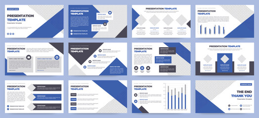 Wall Mural - modern presentation slide templates. infographic elements template set for web, print, annual report