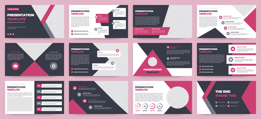 Wall Mural - modern presentation slide templates. infographic elements template set for web, print, annual report