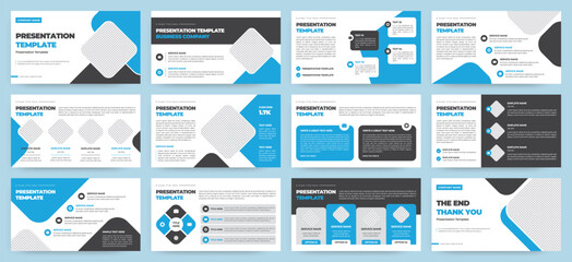 Wall Mural - modern presentation slide templates. infographic elements template set for web, print, annual report