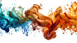 © Sami - Brown, Blue, Green liquid colour mixed isolated on a transparent background