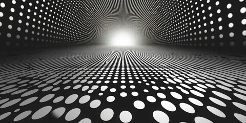 Wall Mural - Comic book halftone pattern with a dynamic pop art style showcasing bold black and white contrast throughout the design, emphasizing a retro aesthetic in visual art