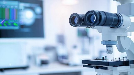 Poster - Laboratory equipment showcasing a microscope with advanced technology in a research facility